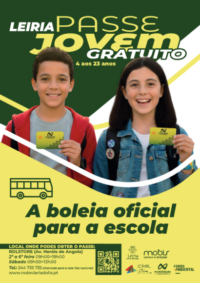 Passe gratuito para jovens entre os 4 e os 23 anos